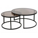 Комплект SIGNAL FERRANTE E (2 стола журнальных) дымчатый/черный мат